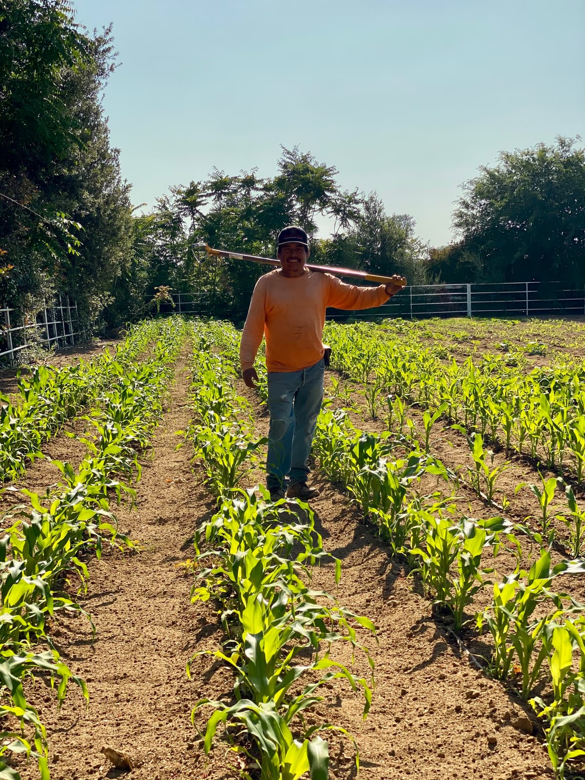 Mi papá en el rancho que compramos en 2019